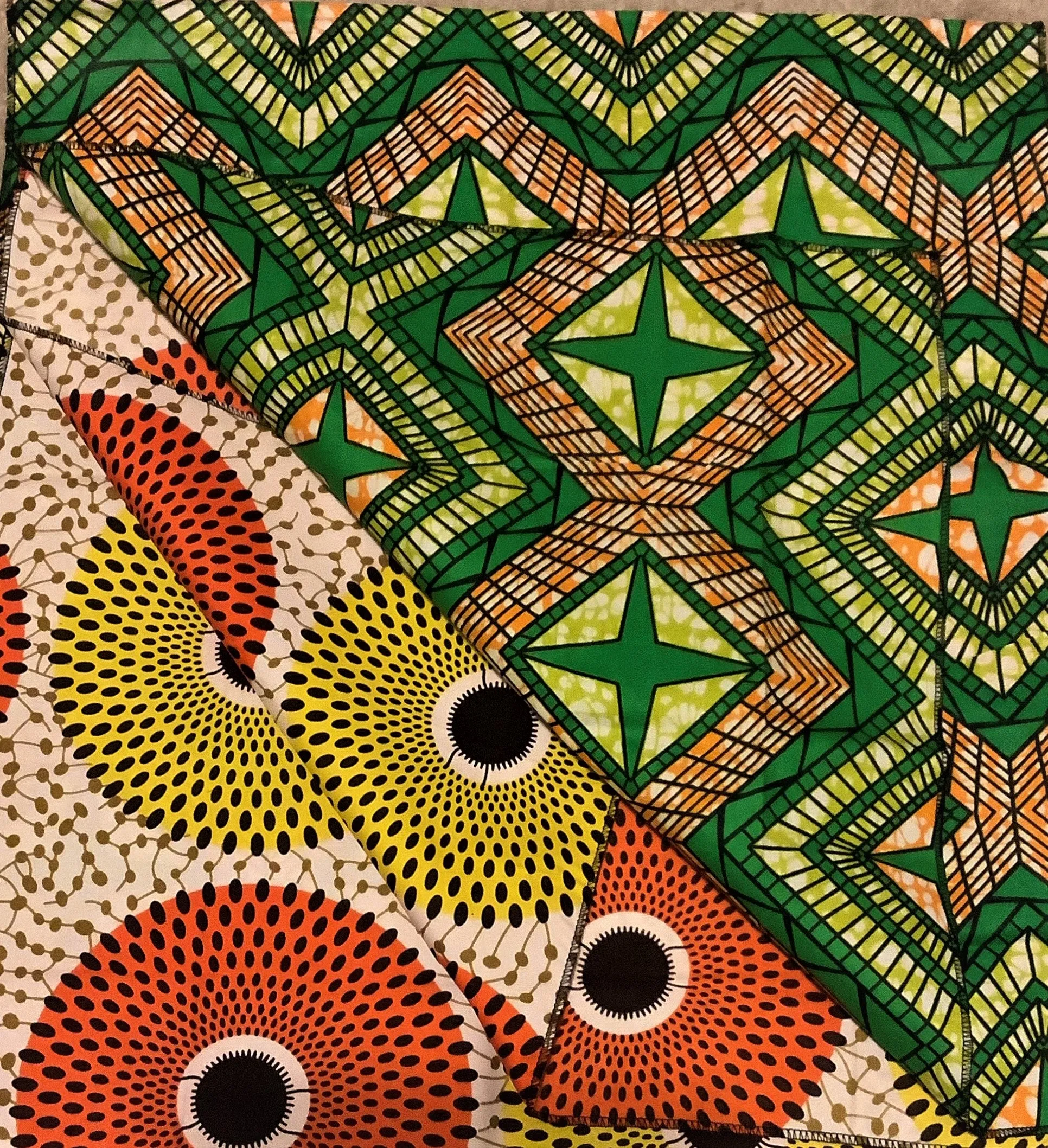 African Style- Double Fabric Waxprint Head Scarf /Tie