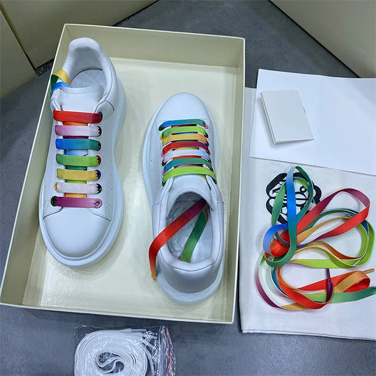 ALISANDRO MOQUEN PRIDE RAINBOW LACE UP LEATHER CHUNKY SOLE UNISEX SNEAKER