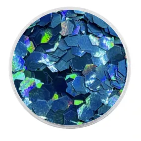Biodegradable Holographic Blue Glitter - Chunky Hexagons Glitter