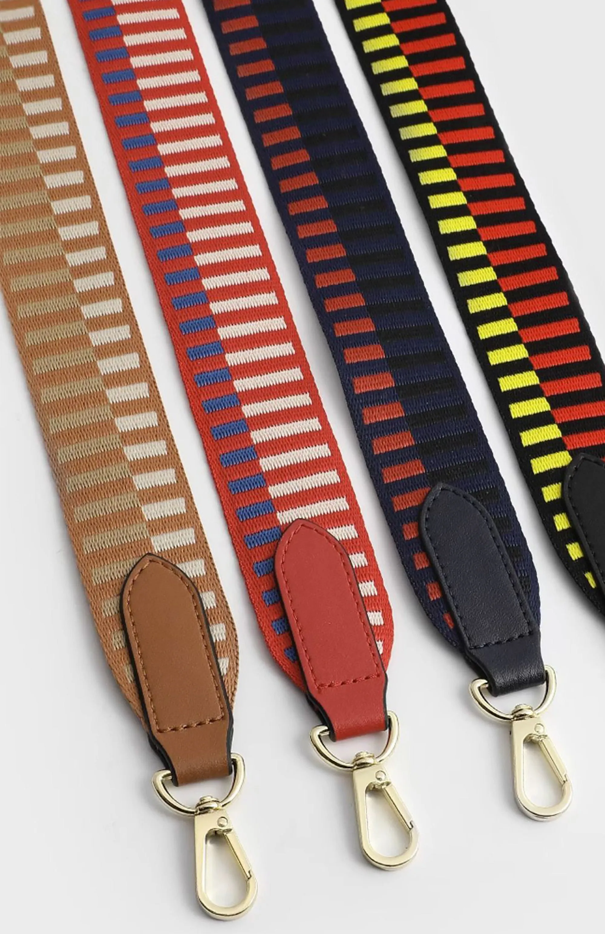 Canvas Shoulder Strap for Kelly & Evelyne Bags – 3.7cm Width, Block Stripe Design, Adjustable Bag Strap