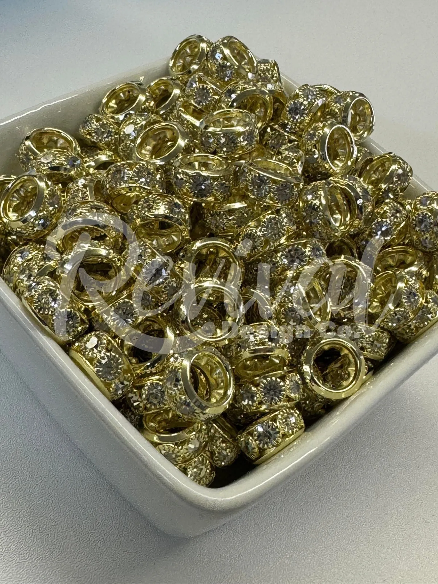 Chunky Rhinestone Spacer - Gold
