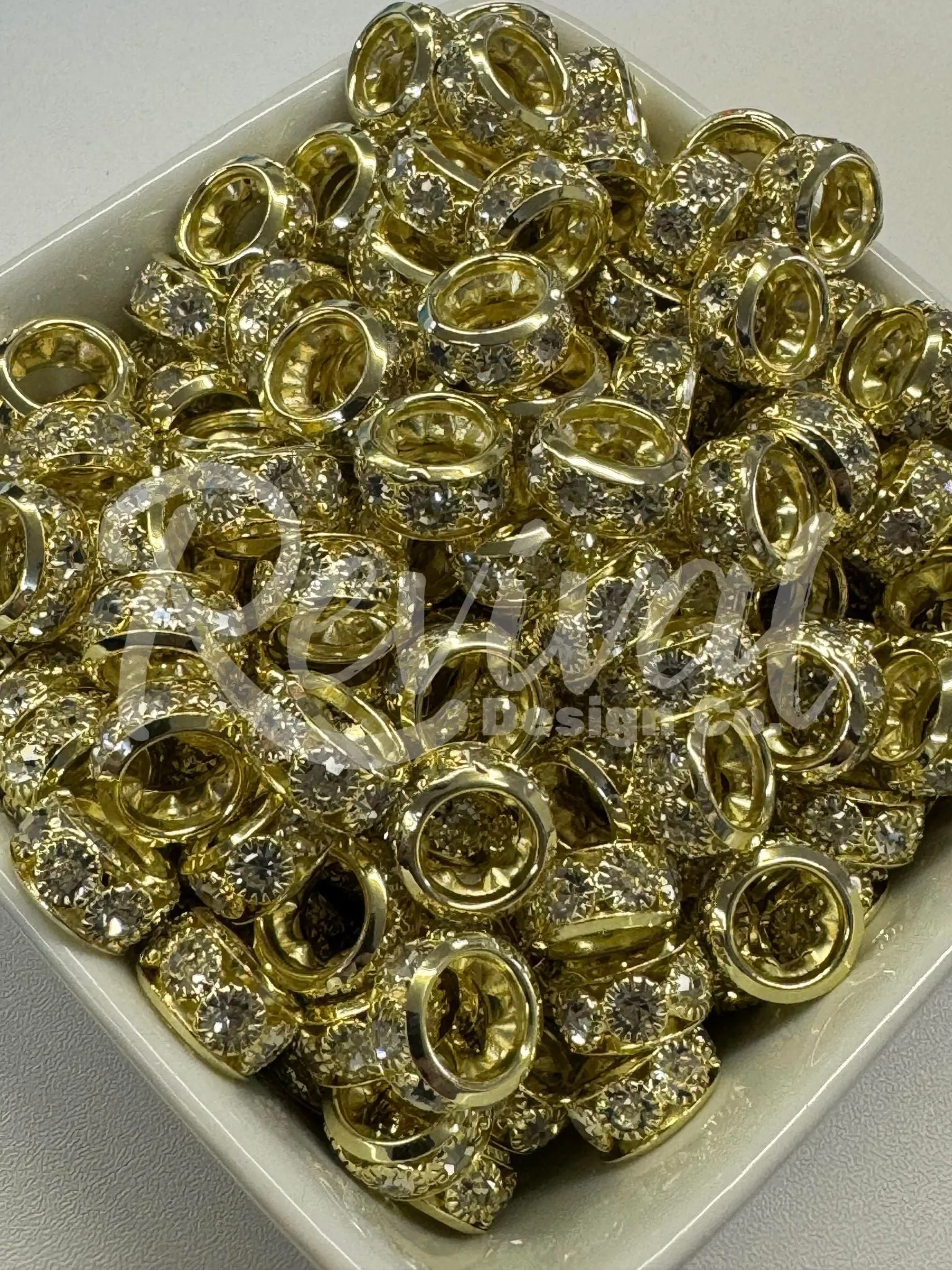 Chunky Rhinestone Spacer - Gold
