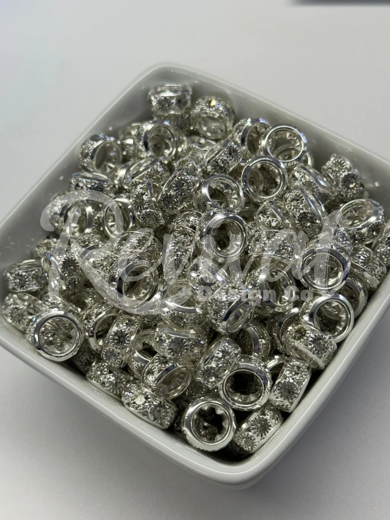 Chunky Rhinestone Spacer - Silver