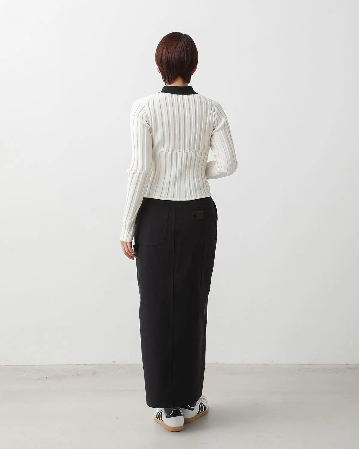 COTTON CHINO CLOTH DOUBLE KNEE SKIRT