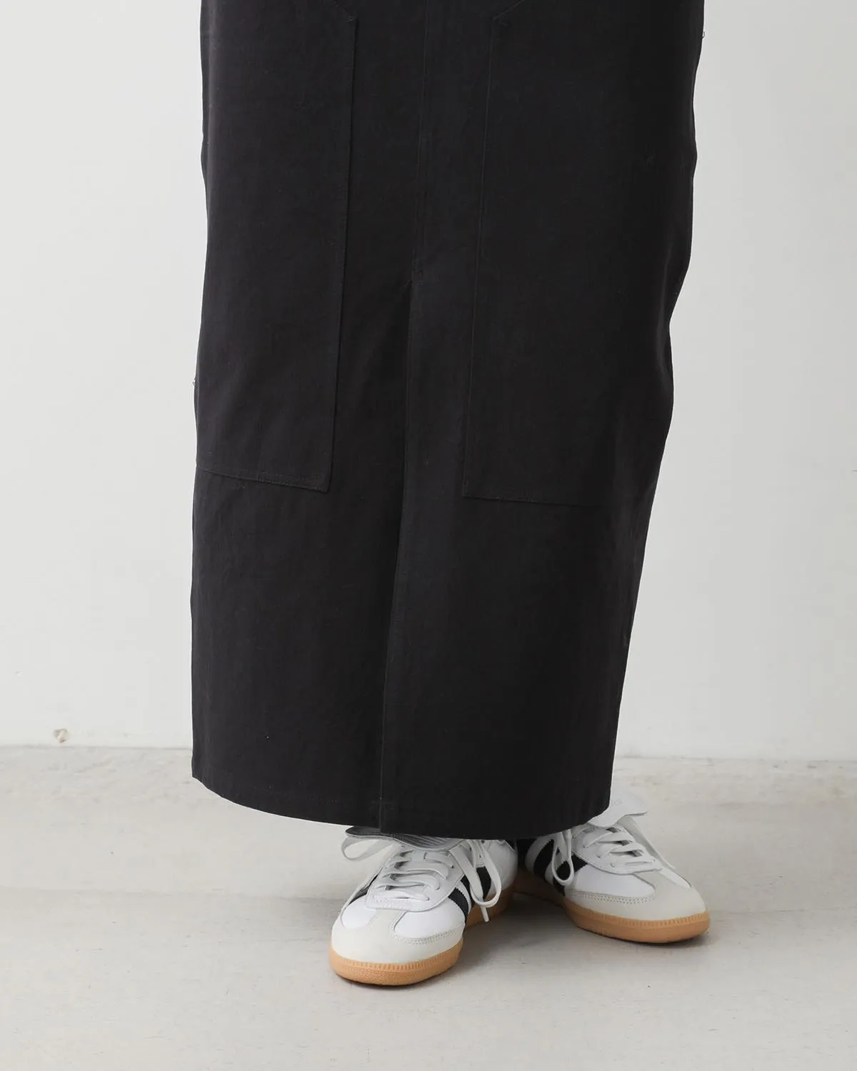 COTTON CHINO CLOTH DOUBLE KNEE SKIRT