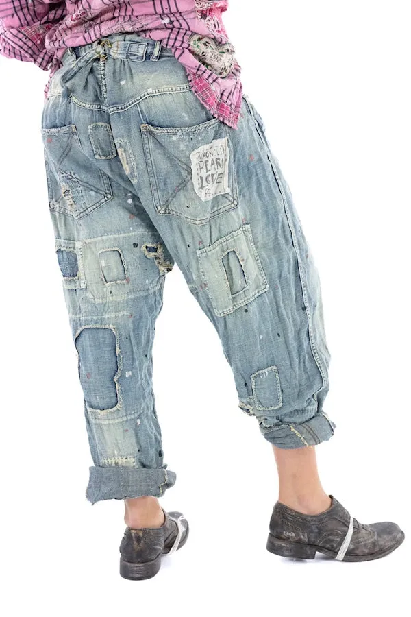 COTTON LINEN MINERS DENIM -  PANT 465