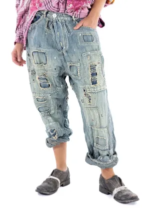 COTTON LINEN MINERS DENIM -  PANT 465