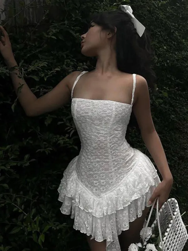 Eyelet Cotton Embroidery Cami Dress
