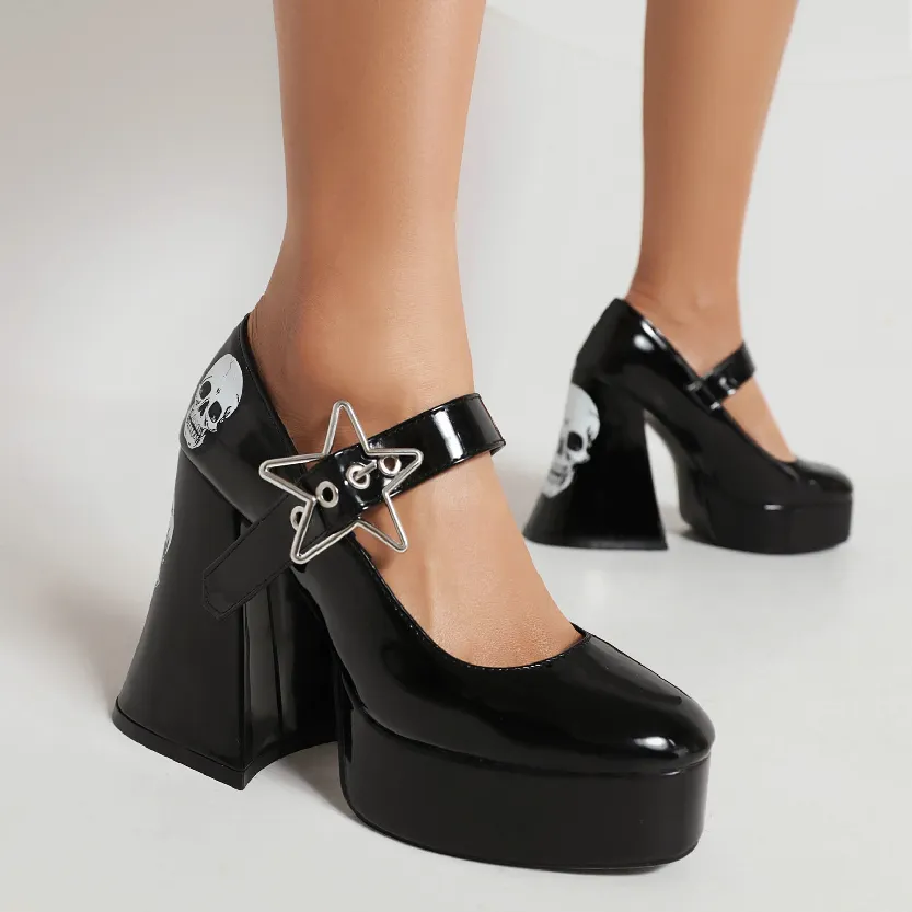 Funki Buys | Shoes | Women's Star Buckle Chunky Platforms