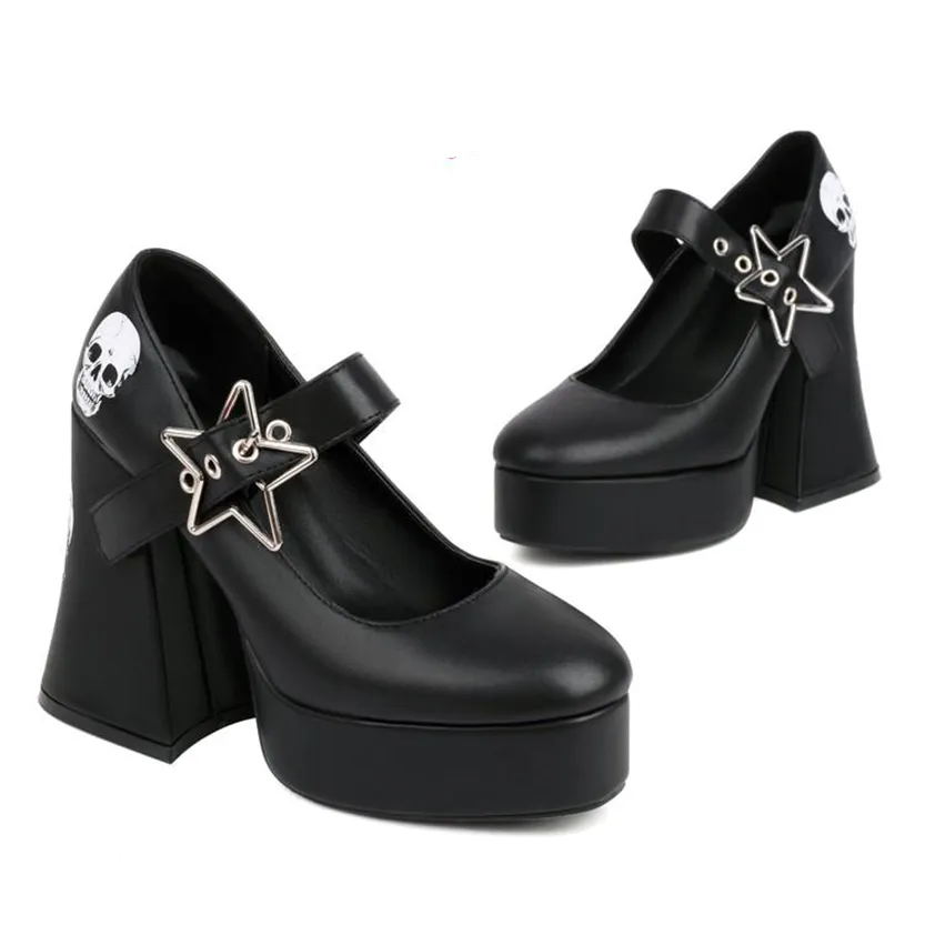 Funki Buys | Shoes | Women's Star Buckle Chunky Platforms