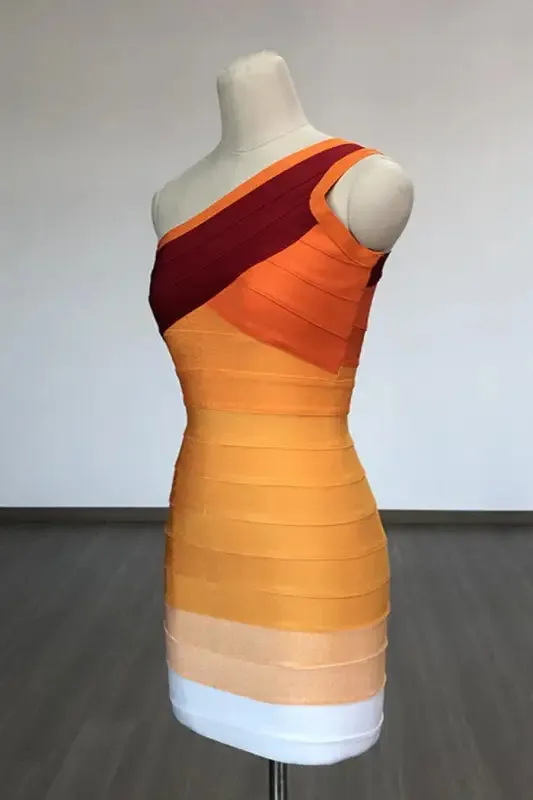 Gradient Sunshine One-Shoulder Mini Dress
