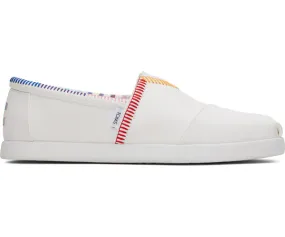 M's Alpargata Forward Rainbow Canvas - White