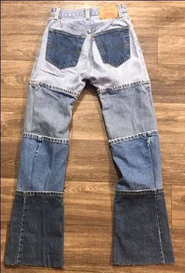 Reworked Men Four Color Denim Pants made using Lee, Levis and Wrangler Denim Pants, Style # CR210