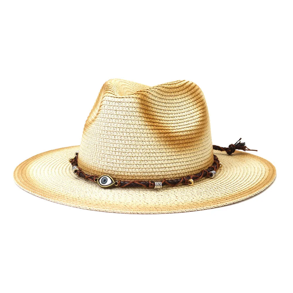 Straw Cowboy Hats Men and Women Beach Hat Outdoor Straw Hat