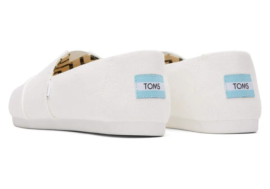 TOMS Womens Alpargata Recycled Cotton Espadrille - White