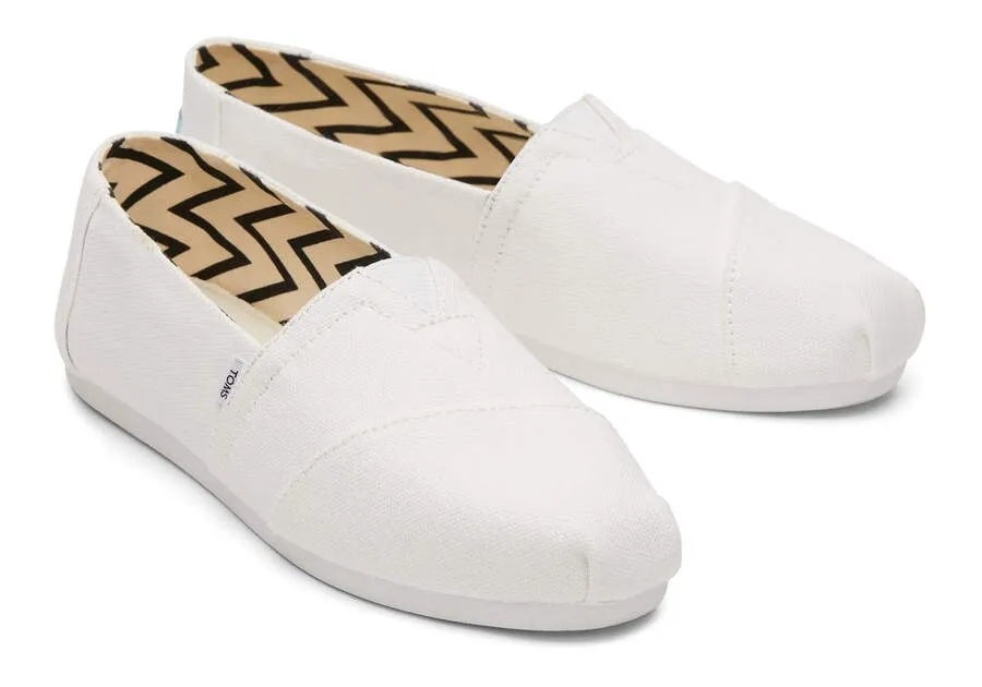 TOMS Womens Alpargata Recycled Cotton Espadrille - White