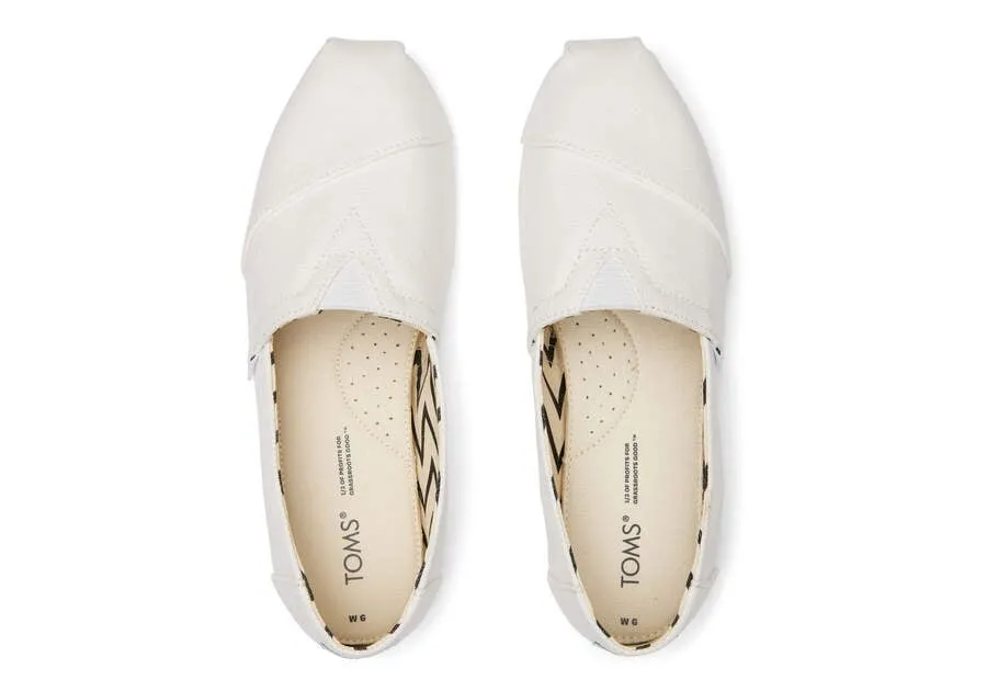TOMS Womens Alpargata Recycled Cotton Espadrille - White